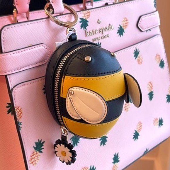 Kate Spade Black and Yellow Bee Key Holder - Picture 1 of 16